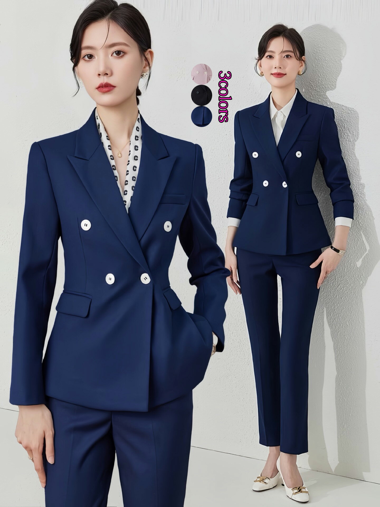 送料無料★上品 レディース2点セット 「上着+パンツ/スカート」 通勤 OL カジュアルスーツ 卒業式 オフィス 制服 ビジネススーツ 結婚式 フォーマル 成人...