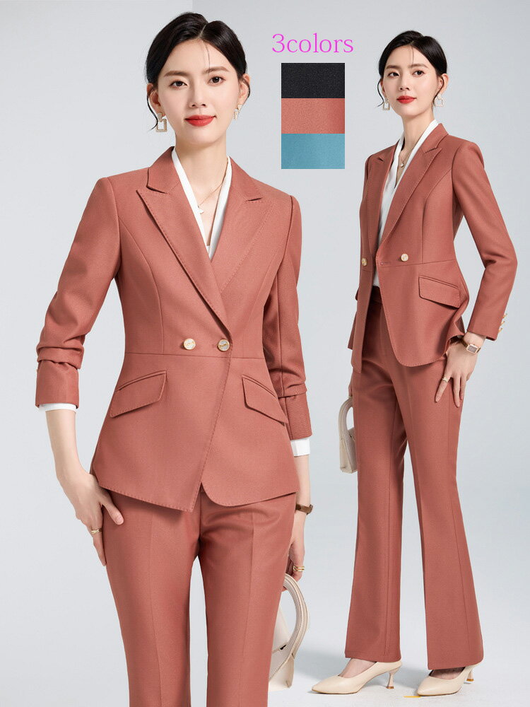 送料無料★上品 レディース2点セット 「上着+パンツ」 成人式 リクルートスーツ 通勤 OL カジュアルスーツ 卒業式 オフィス 制服 ビジネススーツ 結婚式 ...