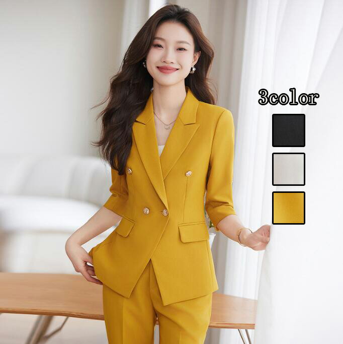 エレガント 宴会 フォーマル 制服 送料無料 通勤 OL リクルートスーツ 女性 ビジネススーツ 2点セット「上着+パンツ」 司会 カジュアルコート 結婚式 レ...