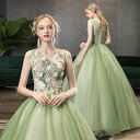 送料無料 品質良いウエディングドレスVネックノースリーブ ロングドレス 花嫁 結婚式 二次会 パーティードレス 卒入式 同窓会 2次会 フォーマル 大人 舞台衣...