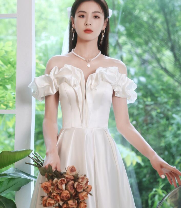 新品 レディースファッション 司会 送料無料 ウェディングドレス 大人気 宴会 ボートネック パーティードレス 結婚式 Aライン セクシー ロング丈 発表会 演奏会 お呼ばれ 誕生日 ワンピース 二次会 学生 Size：XS/S/M/L/XL/2XL/3XL ナイトドレス 編み上げ