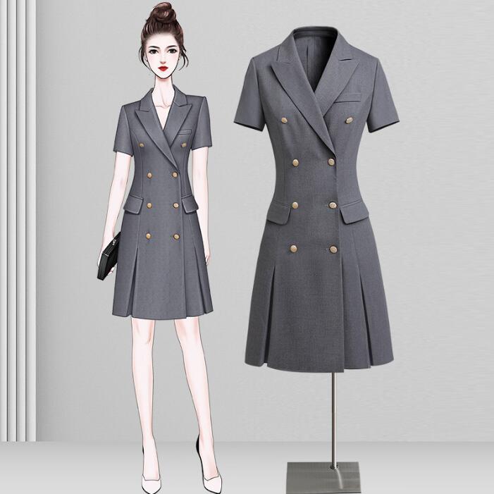 上品 送料無料★レディーススーツ 半袖【ワンピーススーツ】 結婚式 洗えるスーツ 着痩せ フォーマル ママ 入学式 卒業式 カジュアル オフィス 通勤 OL ビジネス セレモニースーツ 30代40代50代 Size：S/M/L/XL/2XL/3XL 2color