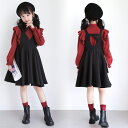 秋冬 送料無料 長袖シャツ+ノースリーブワンピース 女の子 キッズ 2点セット 入学式 ドレス 子ども服 可愛い ミモレ丈ワンピース 通学 卒業式 ゆったり カ...