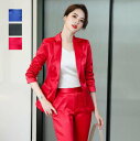 折り襟 パンツ 送料無料 女性 ボトムス 制服 スーツセット ズボン セレモニースーツ 七五三 スタイリッシュスーツ 上下セット ビジネススーツ 通勤 カジュアル 事務服 スリピース 細身 卒業式 オフィス 結婚式 レディーススーツ フォーマル 通学 ストレート「上着+パンツ」