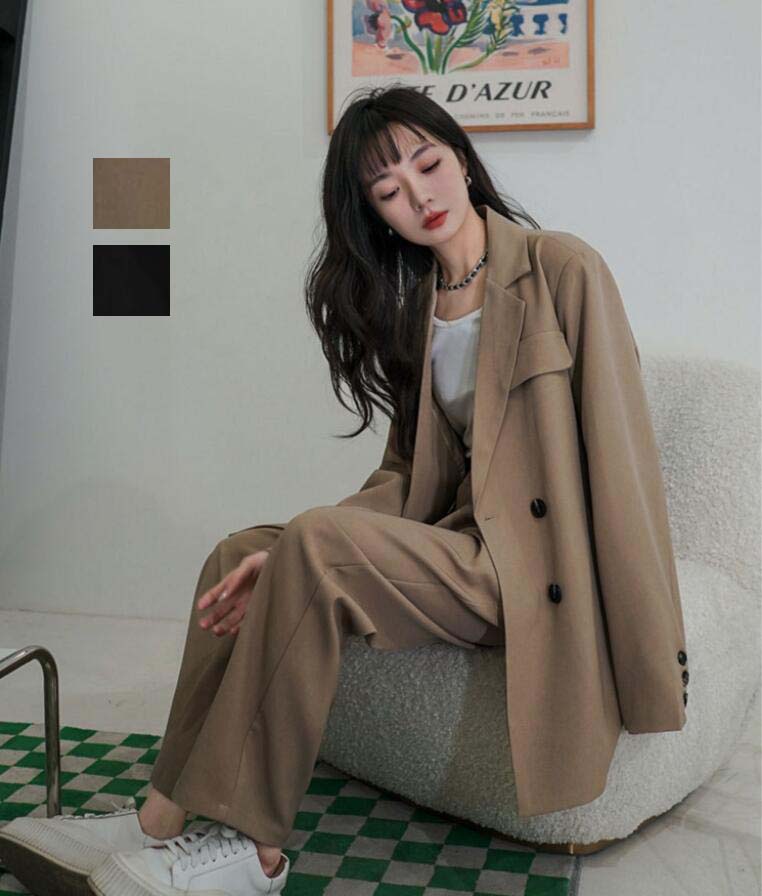 レディーススーツ 折り襟 スリピース 細身 スーツセット パンツ 事務服 セレモニースーツ ビジネススーツ ボトムス 制服 送料無料 女性 上下セット 通勤 カジュアル スタイリッシュスーツ 七五三 ズボン 卒業式 オフィス 結婚式 フォーマル 通学 ストレート「上着+パンツ」