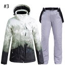 レディース スキーウェア 2点セット ジャケット パンツ 防寒 防水 サスペンダー 暖かい ノボウェア スキー ペアスノーウェア 大きいサイズ スノーボードウェ...