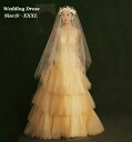 【送料無料】ウェディングドレス イエロー 黄色 カラードレス ふわふわスカート 花嫁ドレス 結婚式 前撮り 誕生日 お姫様 多重チュール ティアードスカート 演奏会ドレス ピアノ オフショルダー 高級感 ロング きれいめ パーティードレス 二次会 披露宴 ワンピース 成人式