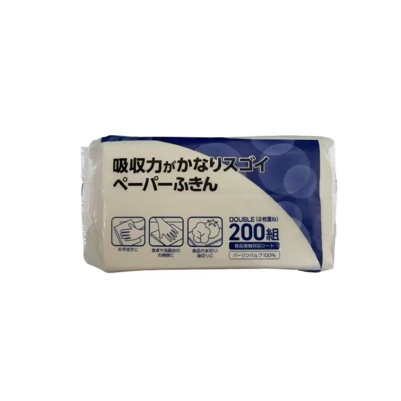 乐天商城 - 日本製 吸収力がかなりスゴイペーパーふきん 食品接触対応シート 2枚重ね 200組