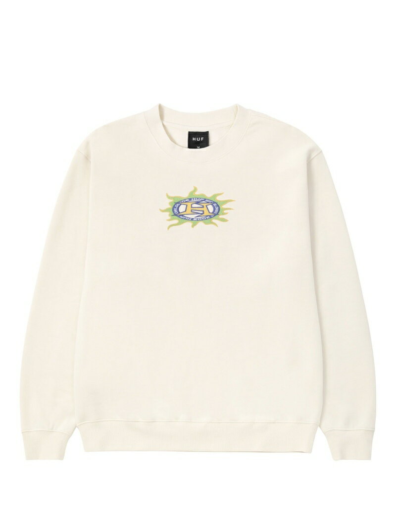 FIRE CREWNECK HUF ハフ トップス スウェット・トレーナー ベージュ ネイビー【送料無料】[Rakuten Fashion]