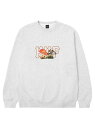 WORLD OF MYCOLOGY CREW スウェット トレーナー HUF ハフ トップス スウェット・トレーナー グレー ブラウン【送料無料】[Rakuten Fashion]