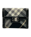 【先着クーポン16日1:59迄】【中古】 バーバリーブルーレーベル 二つ折り財布 レディース BURBERRY BLUE LABEL