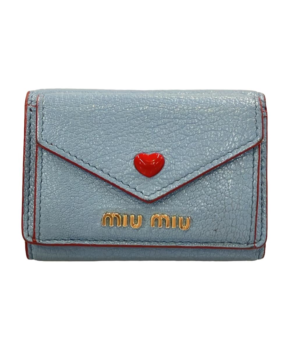 miumiuミュウミュウ マドラスレザー三つ折りラブレター ミニ財布 miumiuミュウミュウ マドラスレザー三つ折りラブレター ミニ財布