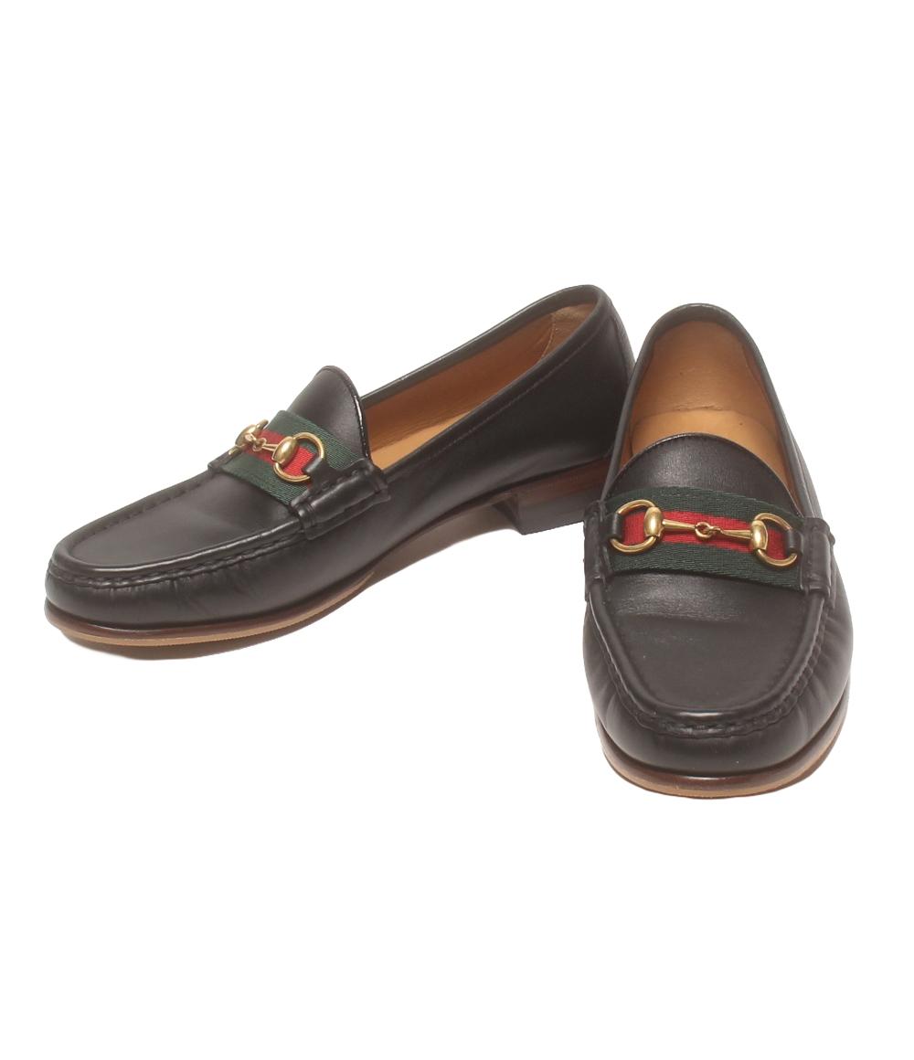 美品】GUCCI ホースビットローファー レディース ブラウン スエード - 靴