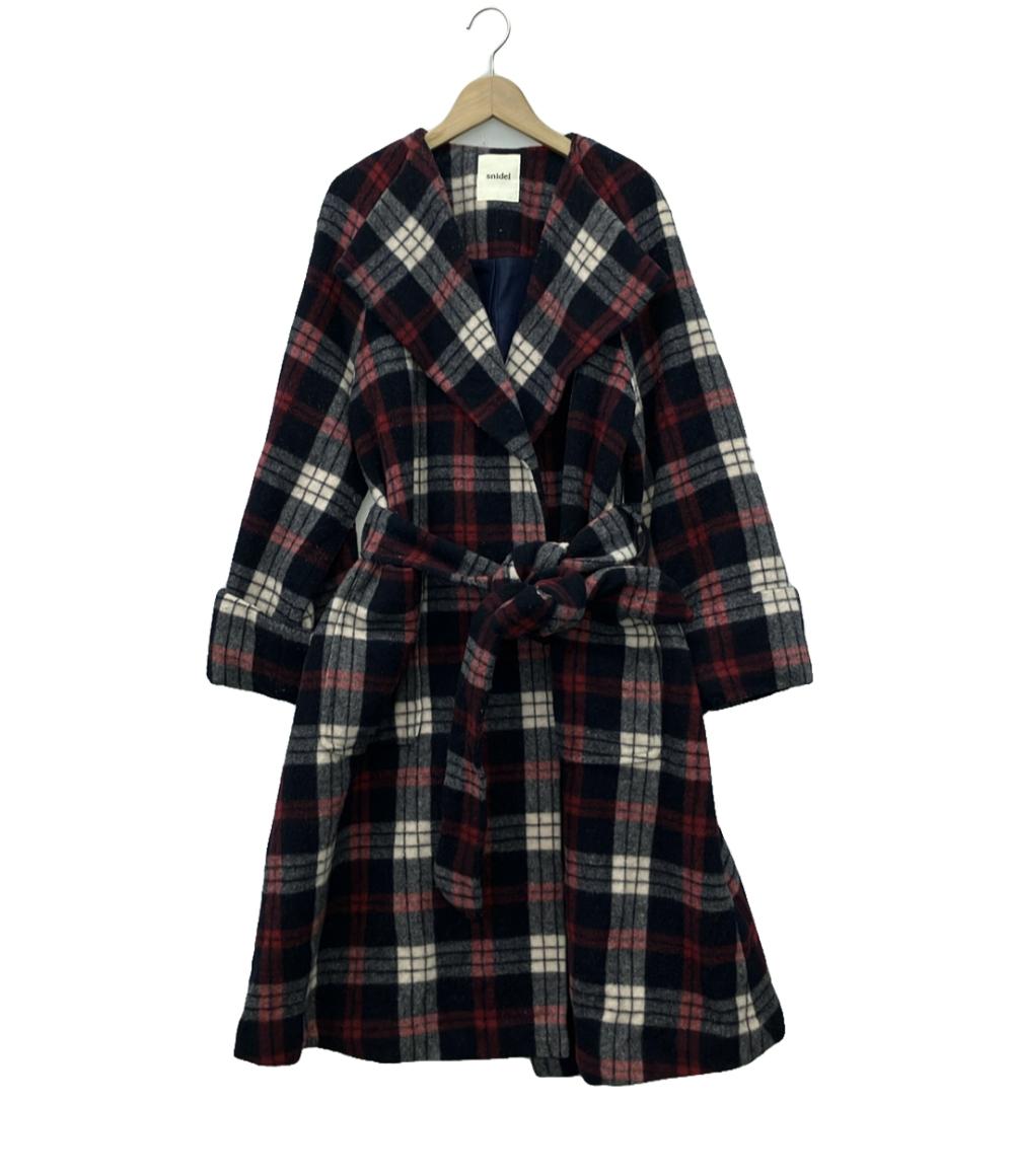 【全品5%OFFクーポン1日23:59迄】【中古】 スナイデル ロングコート チェック レディース SIZE F (M) snidel