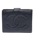 【中古】 シャネル 二つ折り財布 ゴールド金具 キャビアスキン レディース CHANEL