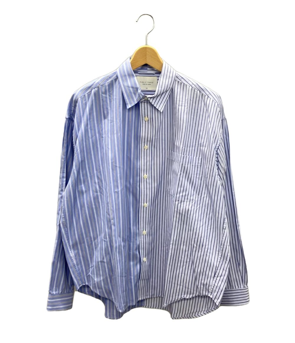 【全品5%OFFクーポン30日23:59迄】【中古】 美品 パブリックトウキョウ 長袖シャツ ストライプ メンズ SIZE 2 (M) PUBLIC TOKYO