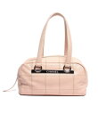 【中古】 シャネル レザ—ボストンバッグ シルバー金具 チョコバー キャビアスキン レディース CHANEL