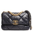 【中古】 シャネル 2wayチェーンレザーショルダーバッグ ココマーク ゴールド金具 CHANEL 19 シャイニー ラムスキン ネイビー系 AS1160 CH...