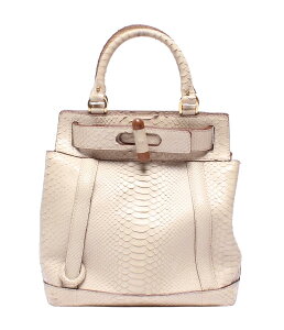 【全品P5倍×先着30名様全品5%OFFクーポン1日0時〜23:59迄】【中古】 ロエベ ハンドバッグ パイソン レディース LOEWE