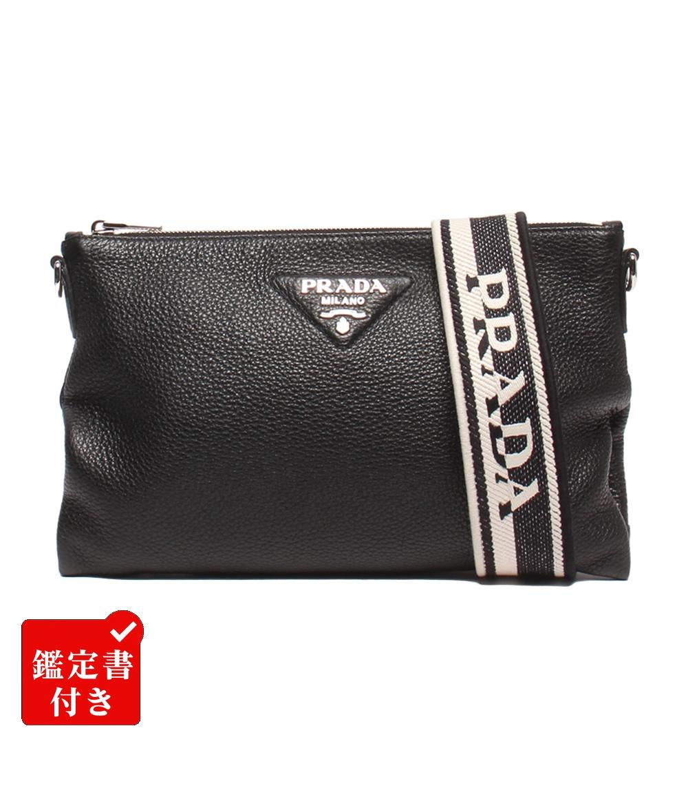 ◆ 美品 ◆ PRADA プラダ レザー ショルダーバッグ 黒 クラッチバッグ プラダ PRADA ショルダーバッグ リナイロン サフィアーノレザー