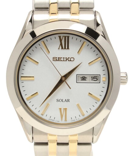 【先着クーポン27日9:59迄】【中古】 美品 セイコー 腕時計 ソーラー ホワイト V158-0BA0 メンズ SEIKO 【先着クーポン27日9:59迄】【中古】 美品 セイコー 腕時計 ソーラー ホワイト V158-0BA0 メンズ SEIKO