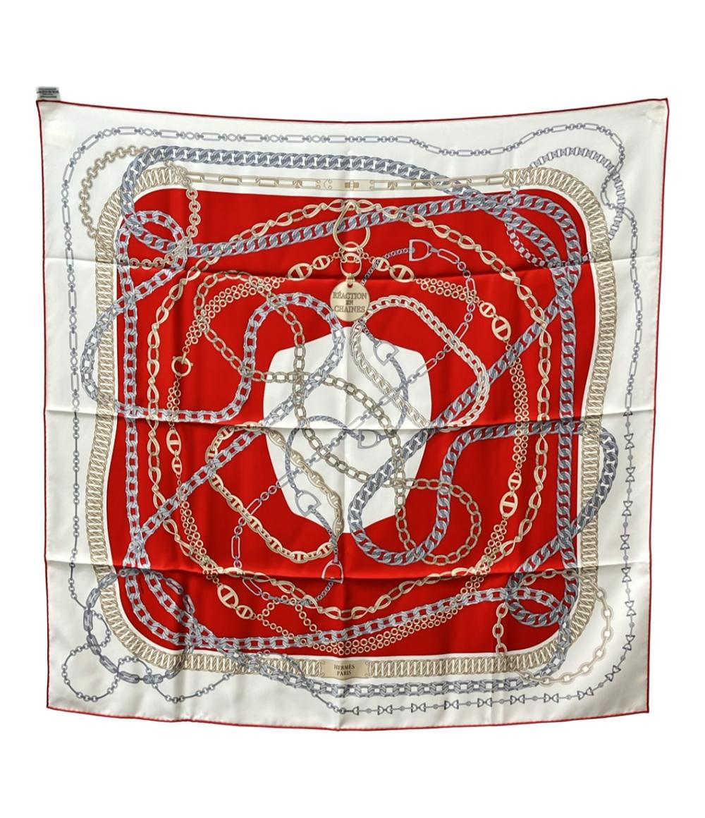 【7%OFFクーポン&500円OFFクーポン15日0時〜18日23:59迄】【中古】 美品 エルメス スカーフ カレ90 シルク100% REACTION EN CHAINES レディース HERMESのサムネイル