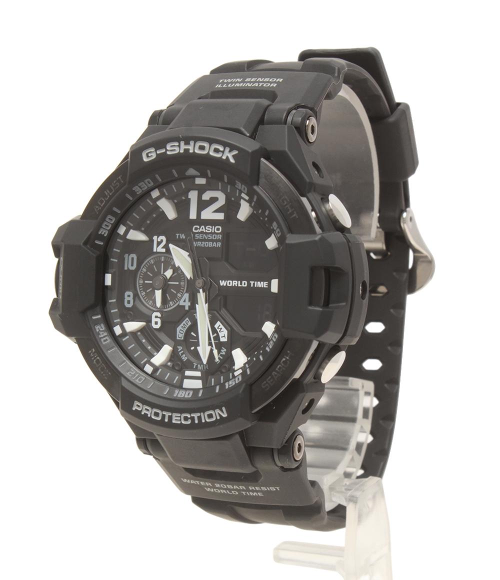 【中古】 カシオ 腕時計 スカイコックピット G-SHOCK クオーツ ブラック GA-1100-1AJF メンズ CASIO