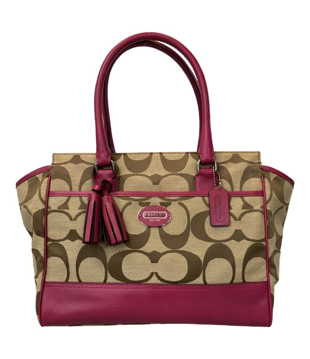 【先着クーポン23日1:59迄】【中古】 コーチ トートバッグ 肩掛け キャリーオール シグネチャー 21151 レディース COACH