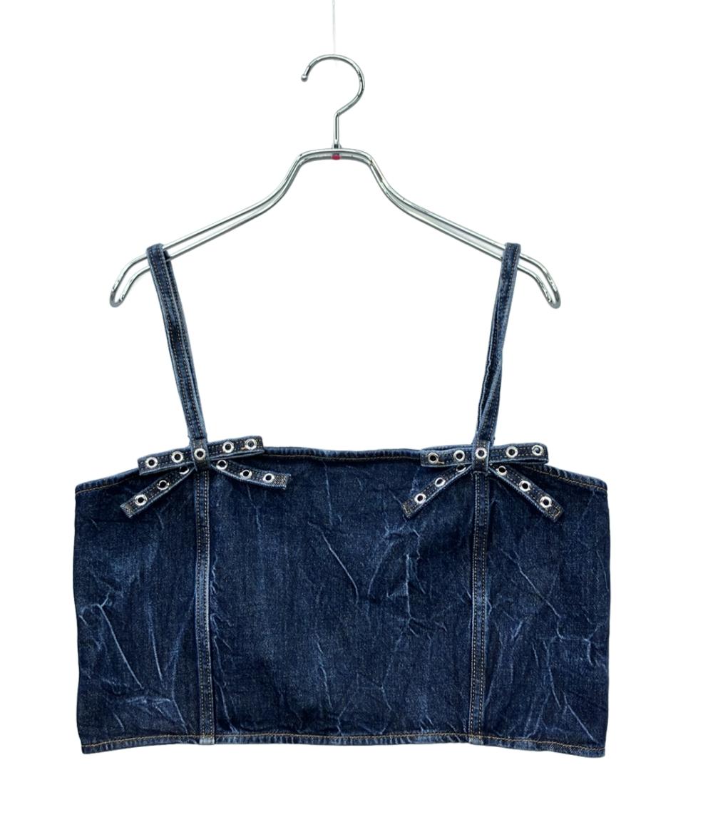 【中古】 美品 ガニー デニムチューブトップCrinkled Future Denim Strap Top レディース SIZE 38 (M) GANNI