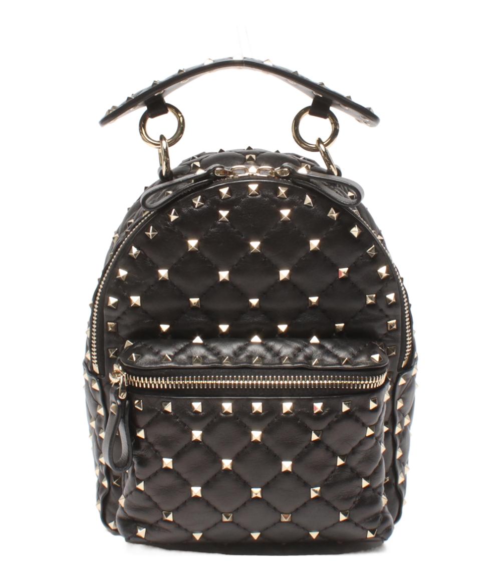 【中古】 美品 ヴァレンティノ・ガラヴァーニ リュック デイパック ロックスタッズ スパイク ミニ レディース Valentino Garavani