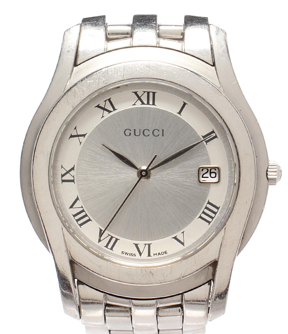 GUCCI 5500M メンズ 腕時計 磨き済み 【淡水水槽】 ? 電池新品 s2020