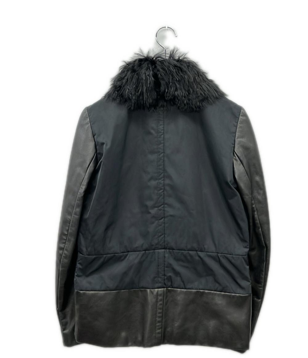 【先着クーポン24日20時〜29日1:59迄】【中古】 ロンシャン レザーナイロン切替 ジャケット レディース Longchamp