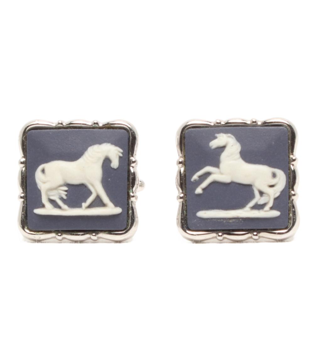 【7%OFFクーポン&500円OFFクーポン15日0時〜18日23:59迄】【中古】 ウエッジウッド カフス アシンメトリー 馬 ウマ ホース メンズ WEDGWOOD