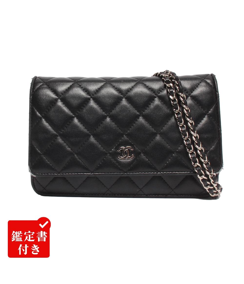 【全品P5倍×先着30名様5%OFFクーポン1日0時～23:59迄】【中古】 シャネル チェーンショルダーバッグ チェーンショルダーウォレット ラムスキン シルバー金具 マトラッセ レディース CHANEL
