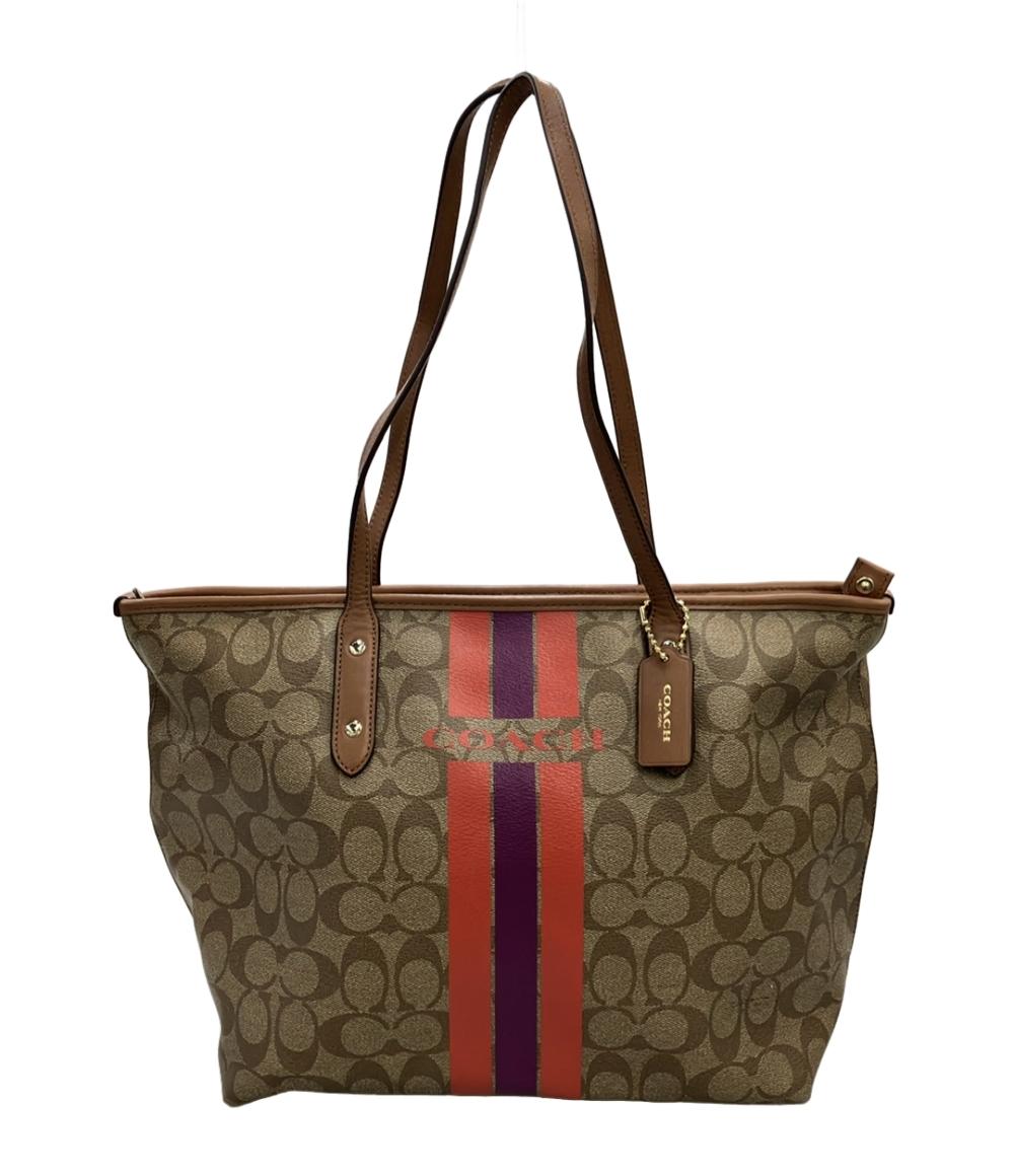 美品　コーチ　ショルダーバッグ　ハンドバッグ　トートバッグ　オプアート　ブラウン コーチ COACH バッグ （ブラウン） -アウトレット通販 ロコレット