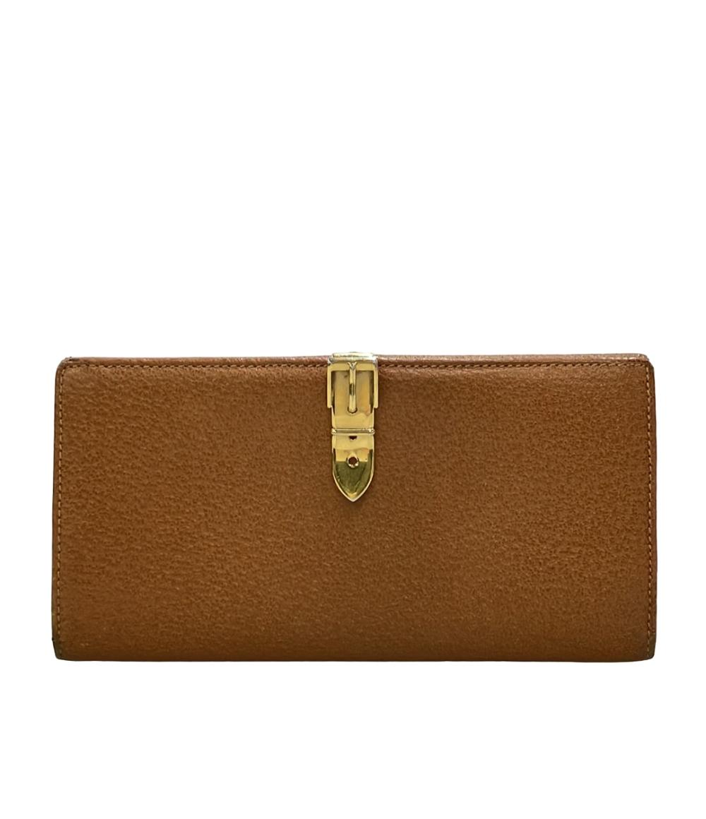 GUCCI グッチ レザー　長財布　本革　茶色　ブラウン GUCCI（グッチ） 財布 長財布 GGキャンバス レザー 本革 ベージュ