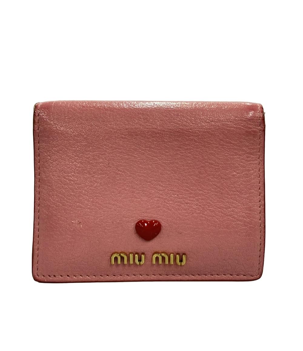 【先着クーポン10日1:59迄】【中古】 ミュウ ミュウ 二つ折り財布 レディース Miu Miu