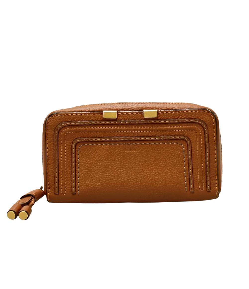 美品！Chloe ロングウォレット　ライトブラウン ラウンドファスナー長財布 クロエ Chloe CHC23AP970I10 長財布 レディース 財布 ロングウォレット