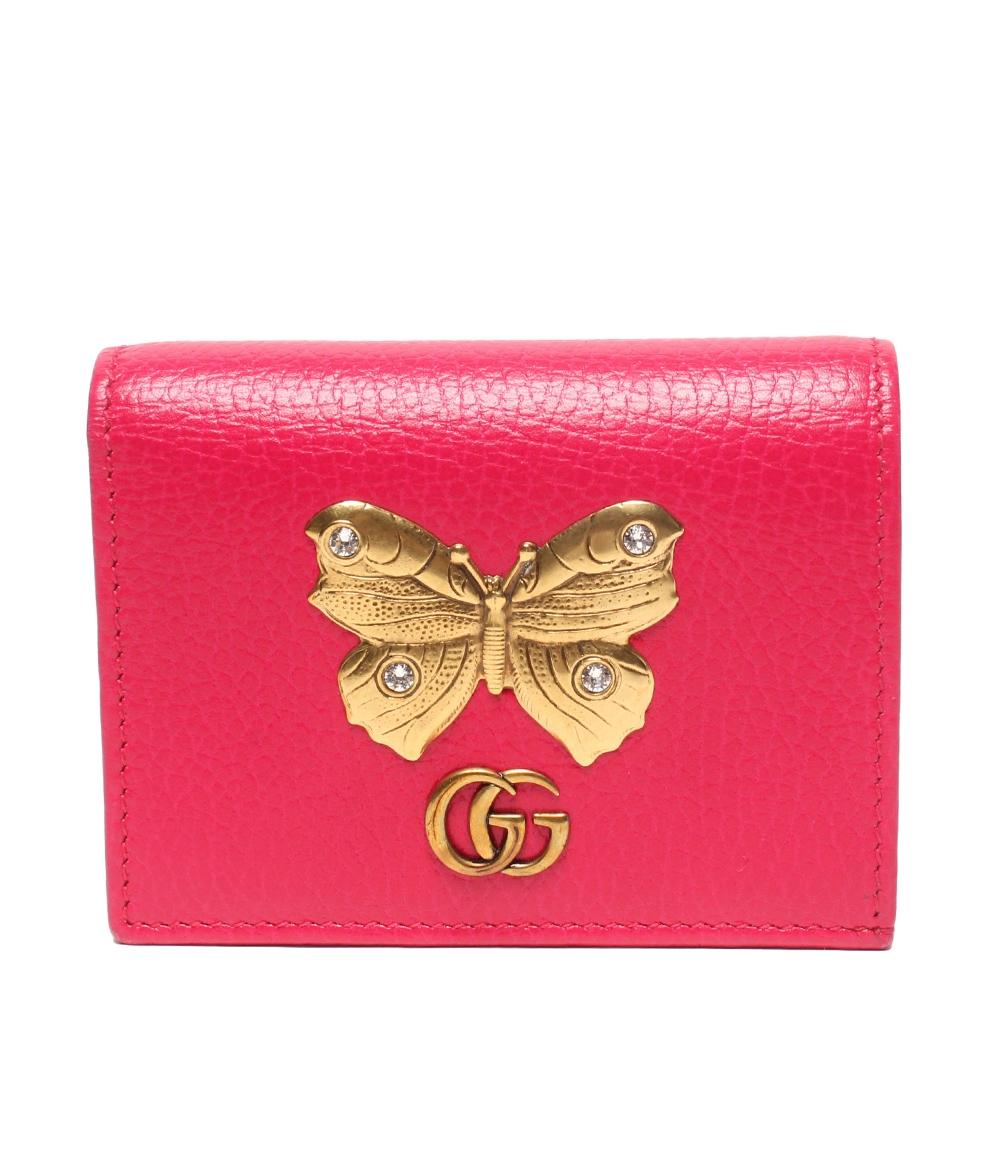 Rakuten - 【全品5%OFFクーポン1日23:59迄】【中古】 グッチ 二つ折り財布 GGマーモント 499361 525040 レディース GUCCI