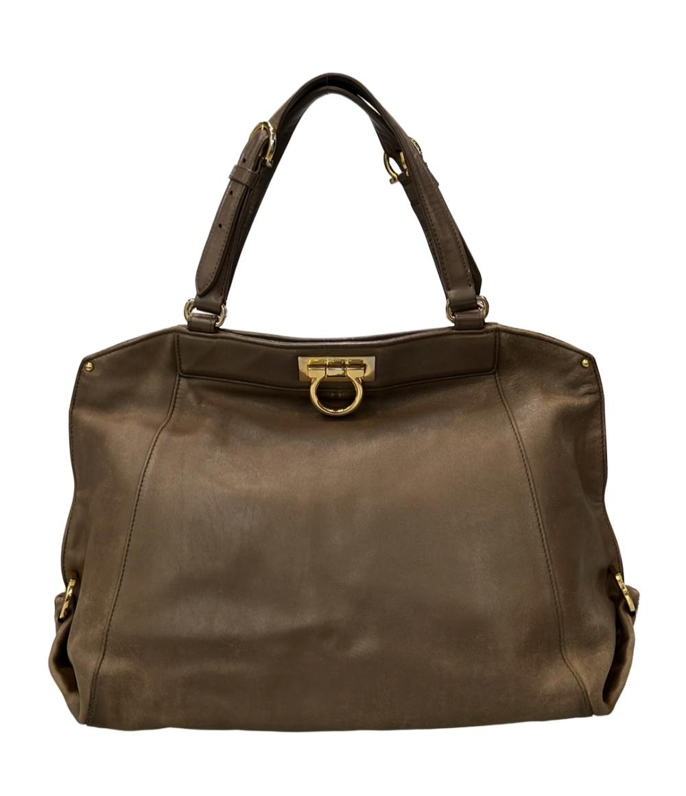 【中古】 サルバトーレフェラガモ トートバッグ ショルダーバッグ 肩掛け ガンチーニ FJ-21 D202 レディース Salvatore Ferragamo