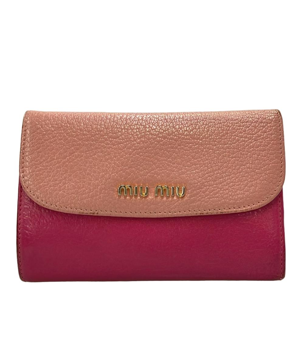 【中古】 ミュウ ミュウ 二つ折り財布 レディース Miu Miu