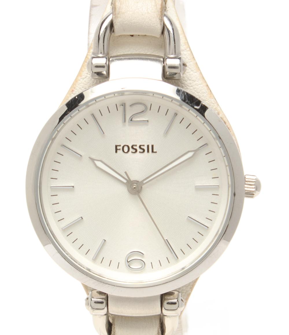 CITIZEN - 【7%OFFクーポン&500円OFFクーポン18日23:59迄】【中古】 フォッシル 腕時計 クオーツ シルバー系 ES2829 レディース FOSSIL