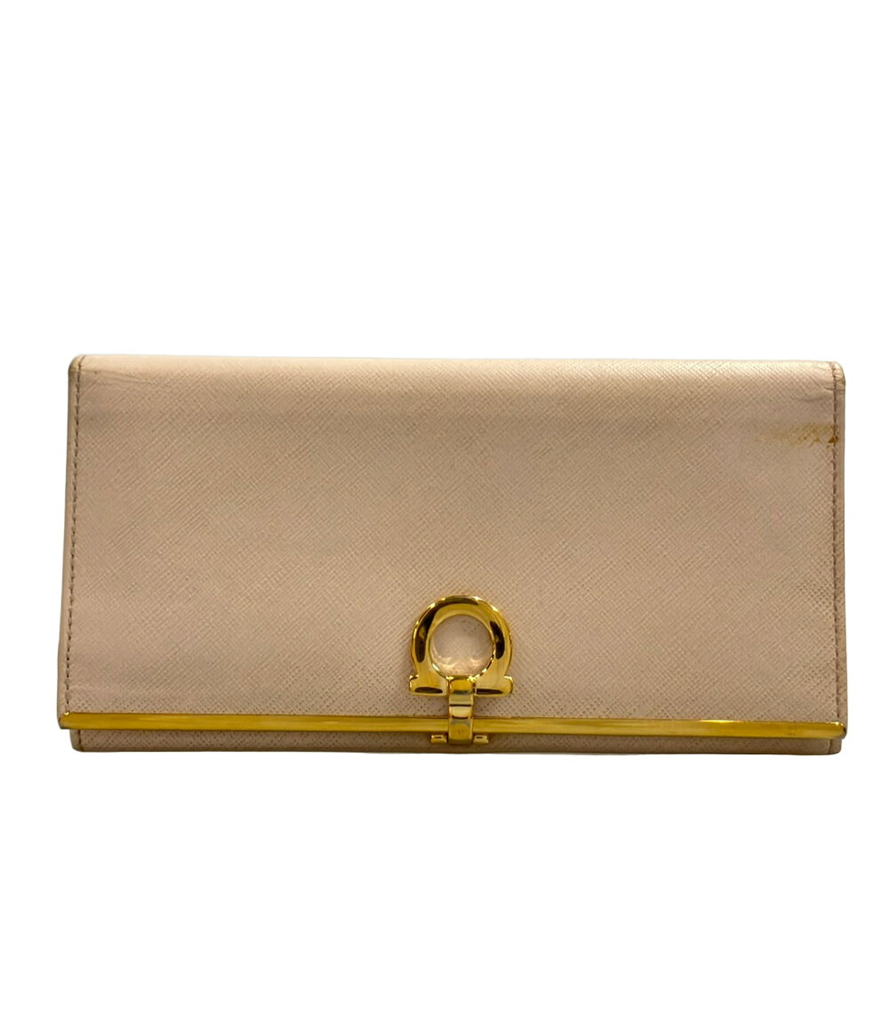 【先着クーポン11日1:59迄】【中古】 サルヴァトーレフェラガモ 長財布 ガンチーニ レディース Salvatore Ferragamo