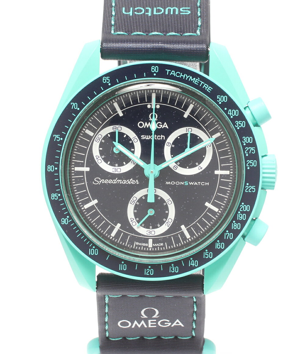 【1,000円OFFクーポン20日10時〜22日23:59迄】【中古】 美品 オメガ スウォッチ 腕時計 MISSION OF EARTH POLAR LIGHTS ムーンスウォッチ クオーツ レディース メンズ OMEGA Swatch