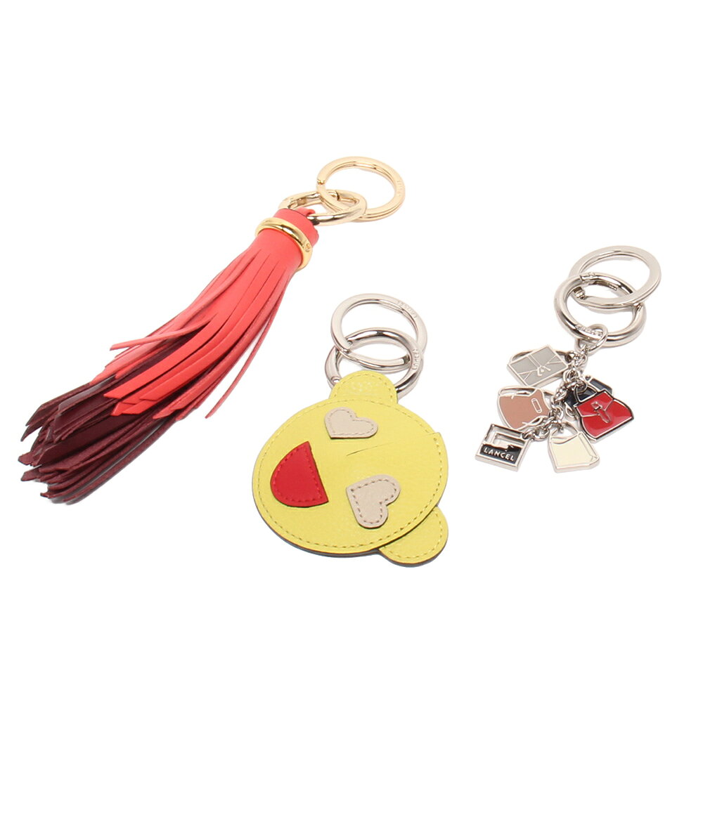 【先着クーポン27日9:59迄】【中古】 美品 ランセル キーリング チャーム キーホルダー 3点セット レディース LANCEL