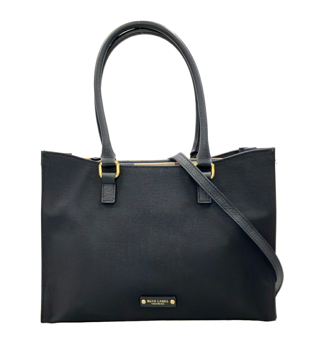 【未使用品】ブルーレーベルクレストブリッジ チェック 2WAY ハンドバッグ クレストブリッジチェックキャンバススクエアミニトート（バッグ