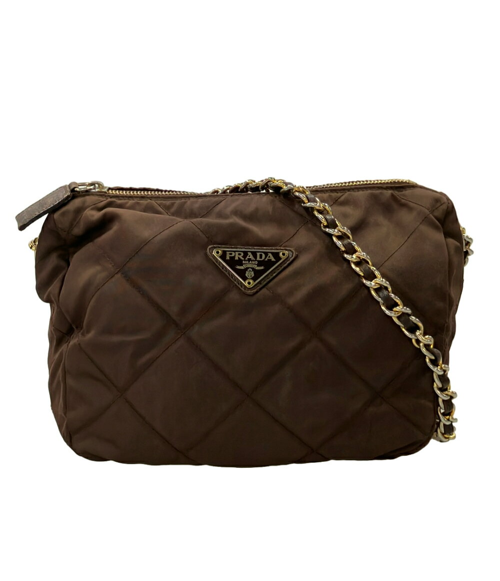 PRADA HANDOBAG 三角プレート レザー A4可ブラウン PRADA HANDOBAG 三角プレート レザー A4可ブラウン