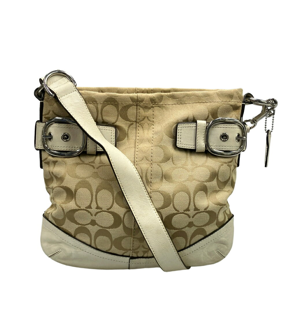 COACH - 【中古】 コーチ ショルダーバッグ 斜め掛け キャンバス レザー シグネチャー F17088 レディース COACH