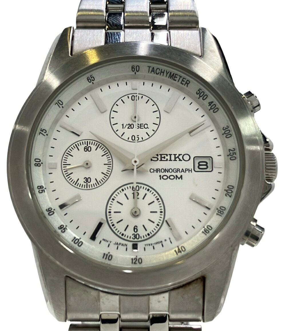 【全品5 OFFクーポン22日23:59迄】【中古】 セイコー 腕時計 クオーツ シルバー 7T92-0LH0 メンズ SEIKO