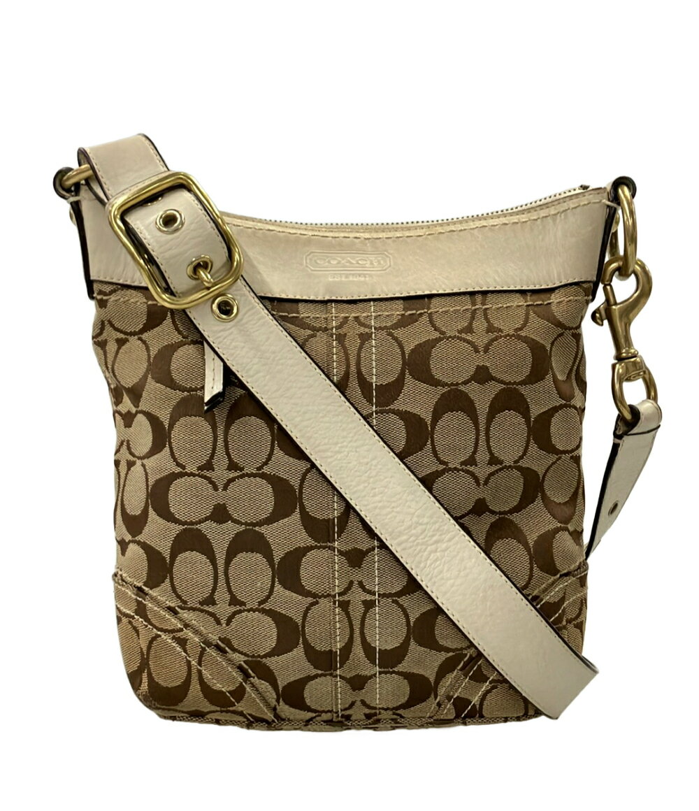 COACH - 【全品5%OFFクーポン22日23:59迄】【中古】 コーチ ショルダーバッグ 斜め掛け シグネチャー 10402 レディース COACH